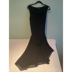 Ted Baker Ladies Smart Black Draped Neck Goth Fairy Core Elegant High Low Hem 12